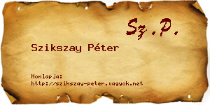 Szikszay Péter névjegykártya